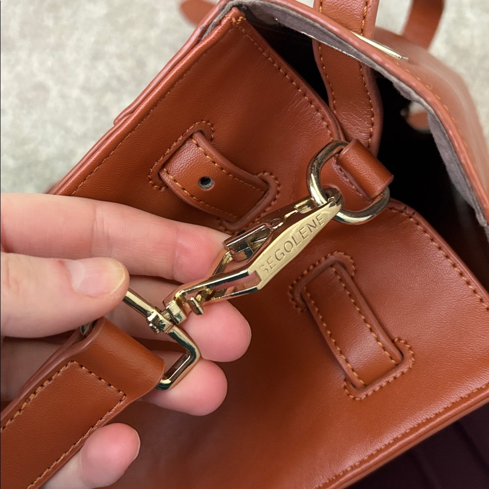 Segolene en Cuir Tan Faux Leather Handbag - Picture 10 of 13